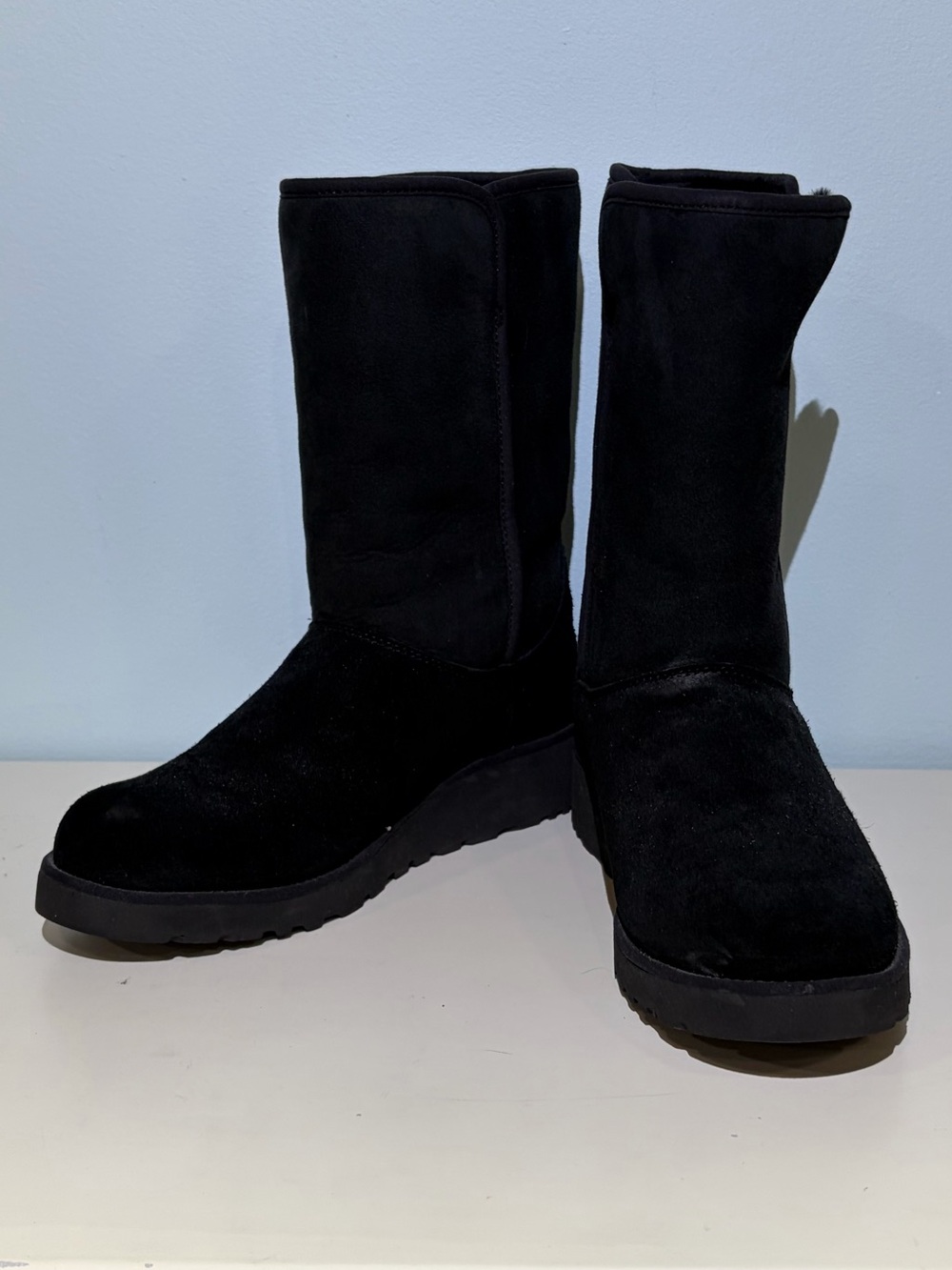 UGG Black Mid-Calf Suede Boots Like New